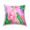 Stupell Industries Contemporary Bold Pink Green Fluid Shapes Throw Pillow, 18" x 18"